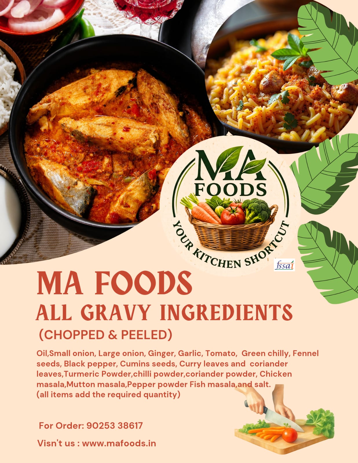 MA Foods All Gravy Ingredients – Chopped & Peeled